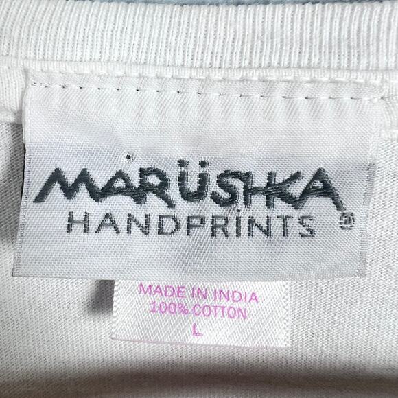 Marushka Women's L T-Shirt Alligator Art to Wear Hand Printed Coastal Florida - Picture 4 of 9